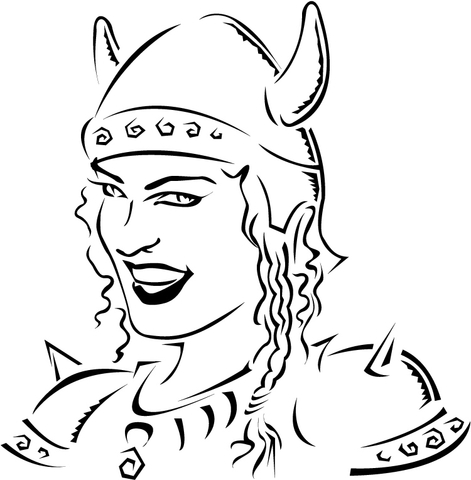 Viking Woman  Coloring Page